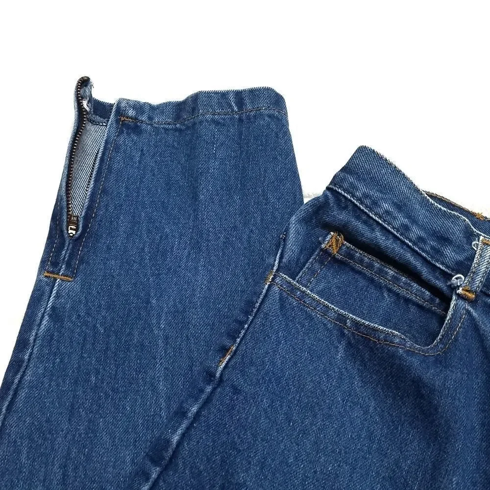 VINTAGE 90s Ultra High Rise Zipper Leg Jeans DR